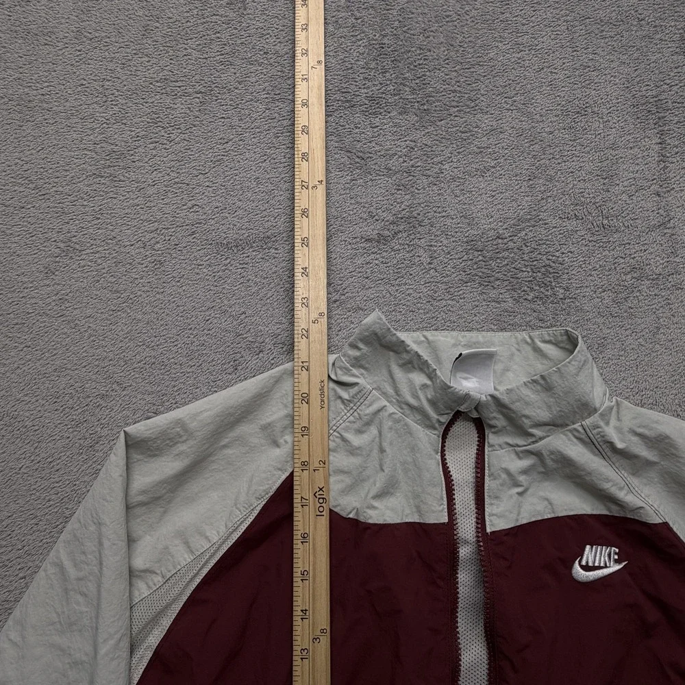 Nike Jacket Youth XL‎ Burgundy Swoosh Full Zip Windbreaker Colorblock FN9134-619